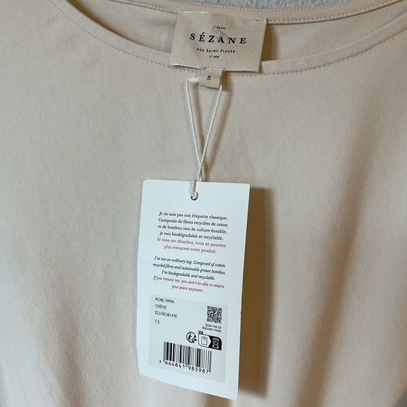 NWT Sezane Pippa Maxi Dress in Crème Size Small - Picture 7 of 13